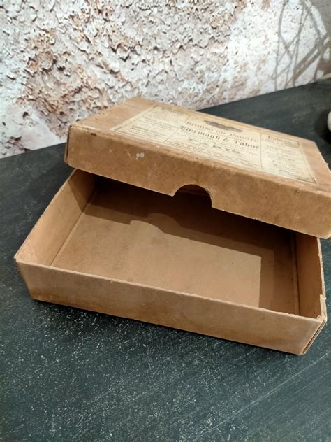 vintage caedboard storage box with strap and metal corners|vintage cardboard boxes.